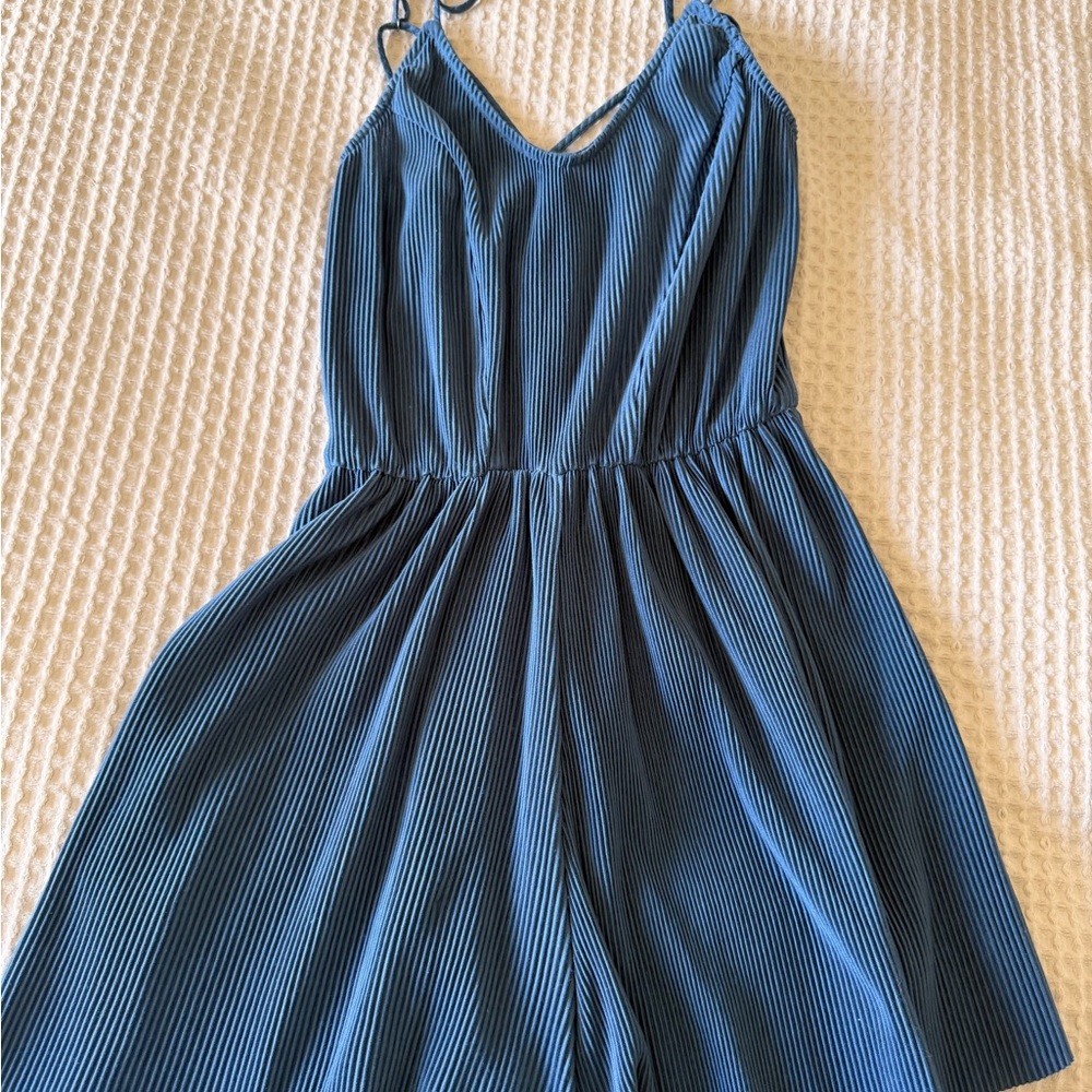 Wild Fable Blue Pleated Jumpsuit